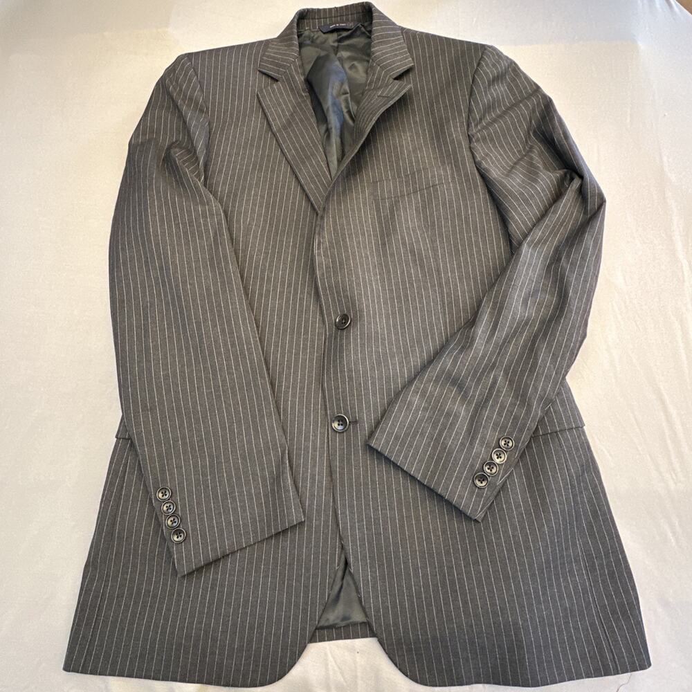 Brooks Brothers Fitzgerald Jacket Mens 40 34 Gray Pinstripe Wool Blazer Italy